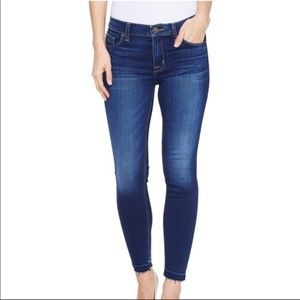 Hudson Skinny Jeans with frayed bottoms